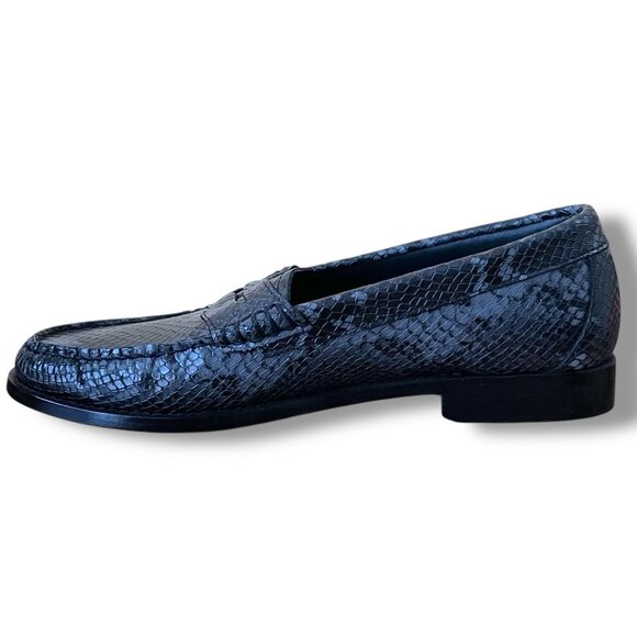 Bass Weejuns Womens Whitney Penny Loafer Sz 8 Gray Black Snake Embossed Leather - Picture 4 of 7